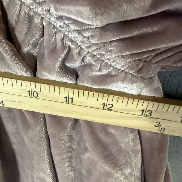 NWT Free People Portia Velvet S Pink Dress V-Neck Balloon Sleeve Romantic Boho - Picture 7 of 10